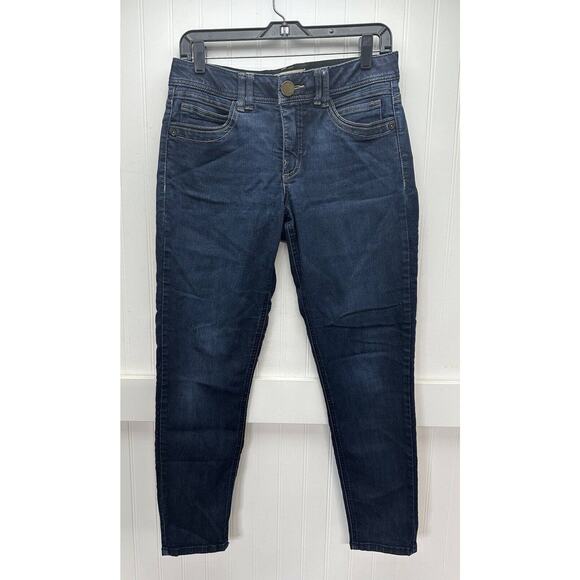 Democracy Ab Technology Skinny Ankle Jeans Womens 8 Midrise Stretch Blue Denim - Picture 1 of 12